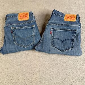 LOT OF 2 LEVI'S 569 Jeans Mens 32x32 Blue Loose Straight Fit Western Streetwear
